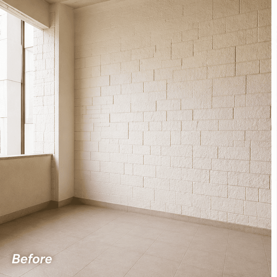 Before: empty room