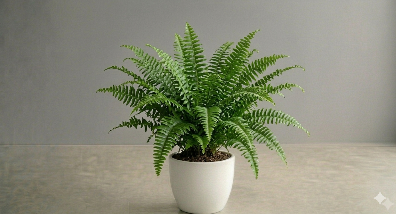 A healthy fern enjoying soft monsoon light