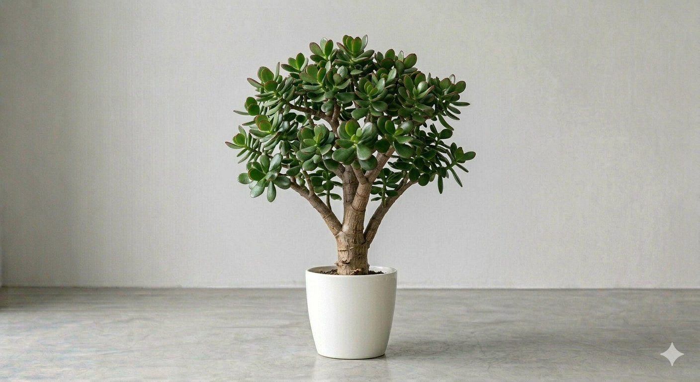 A healthy jade plant ready to move up a size